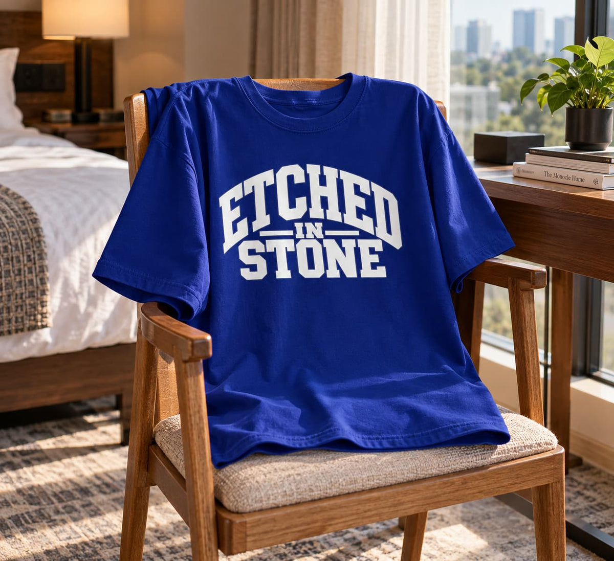 UNISEX ROYAL BLUE OVERSIZED ROUNDNECK T-SHIRT