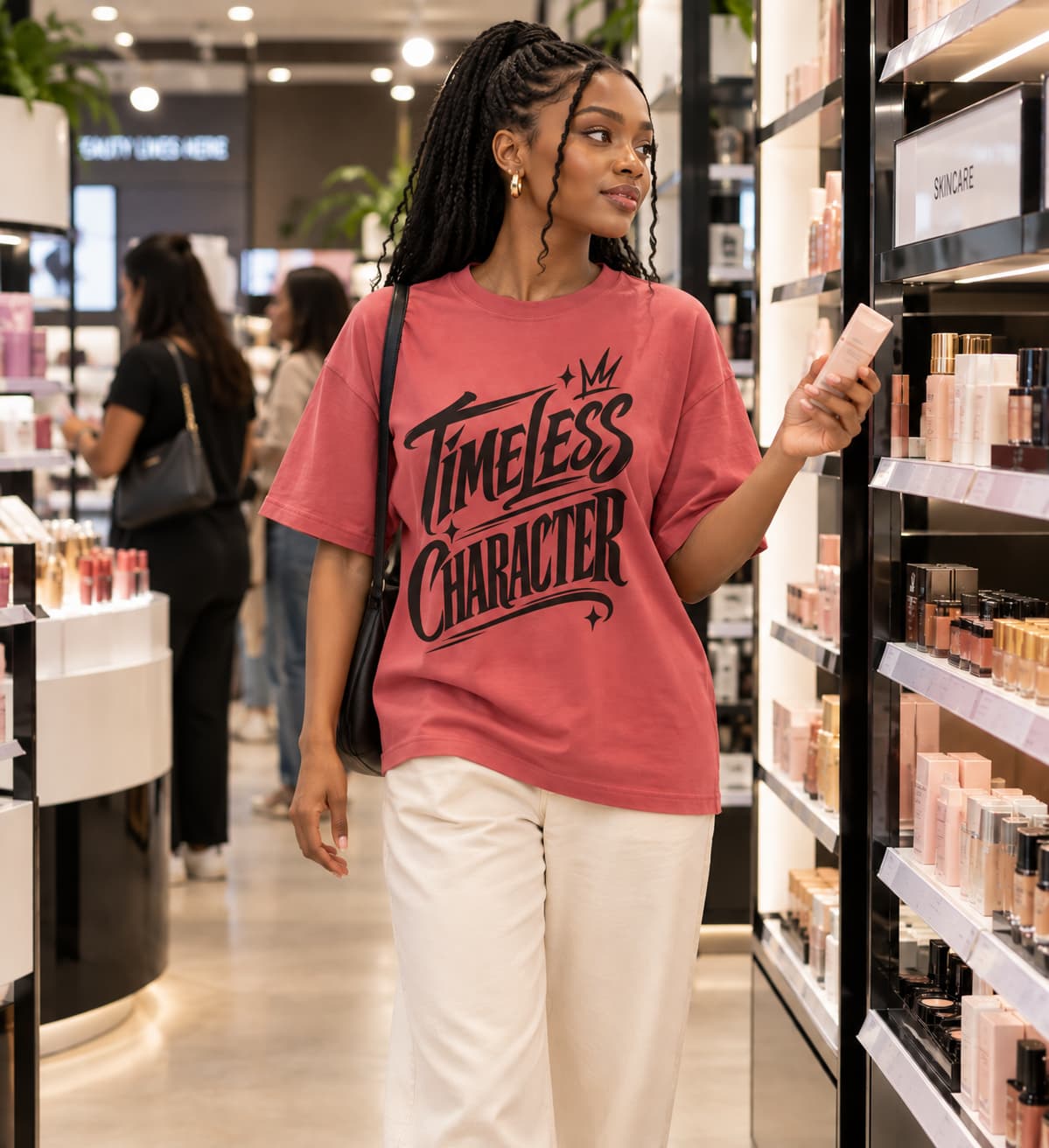WOMENS DUSTY ROSE OVERSIZED ROUNDNECK T-SHIRT