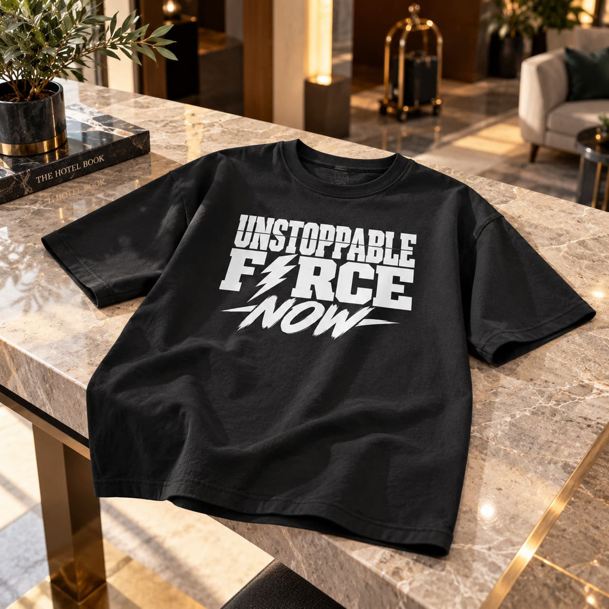 UNISEX BLACK OVERSIZED ROUNDNECK T-SHIRT