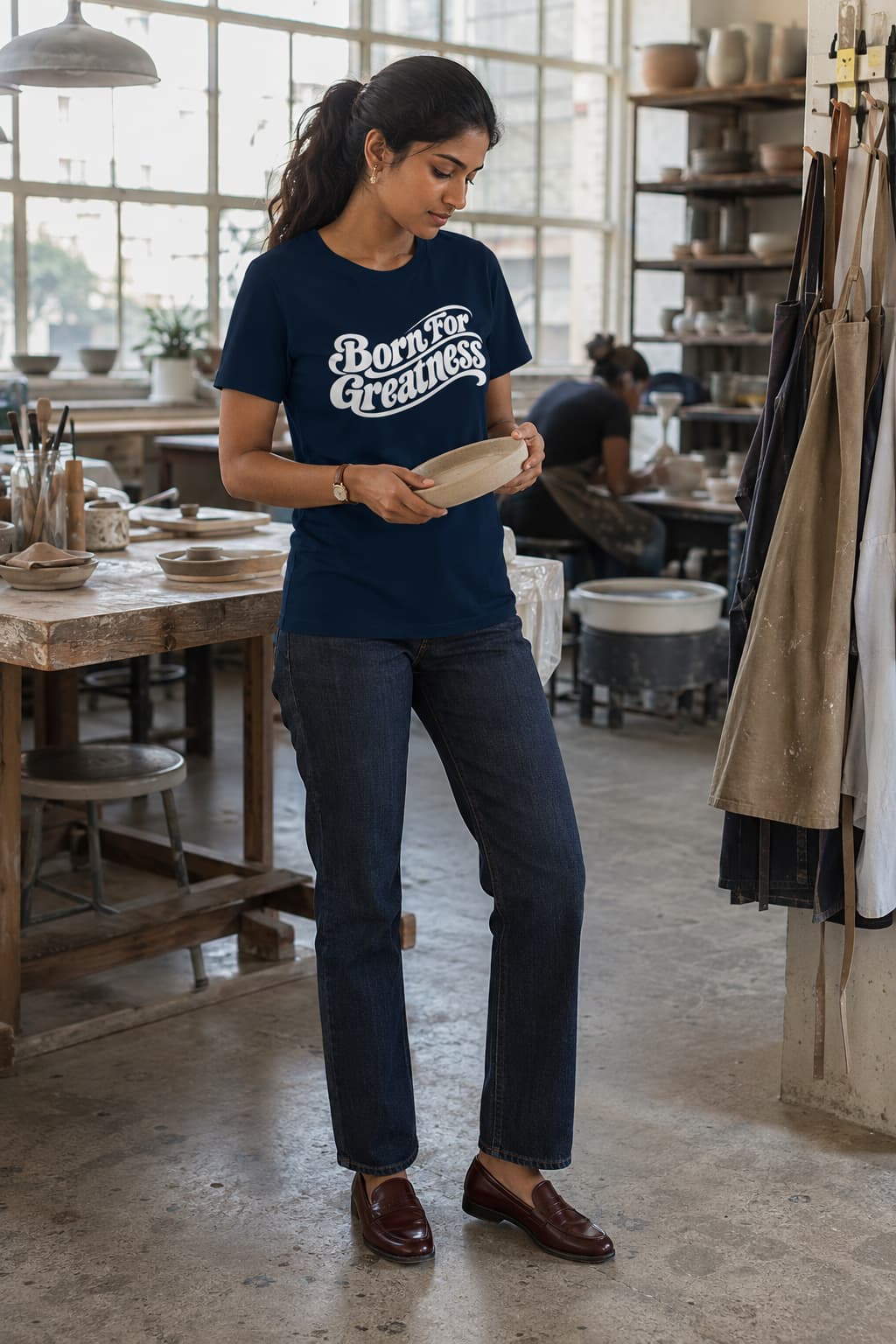 karavirs™ Born For Greatness — Navy Blue Women's Tee