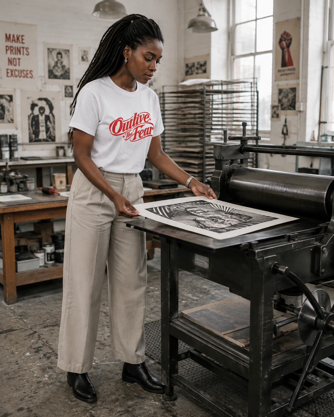 karavirs™ Outlive The Fear — White Women's Tee