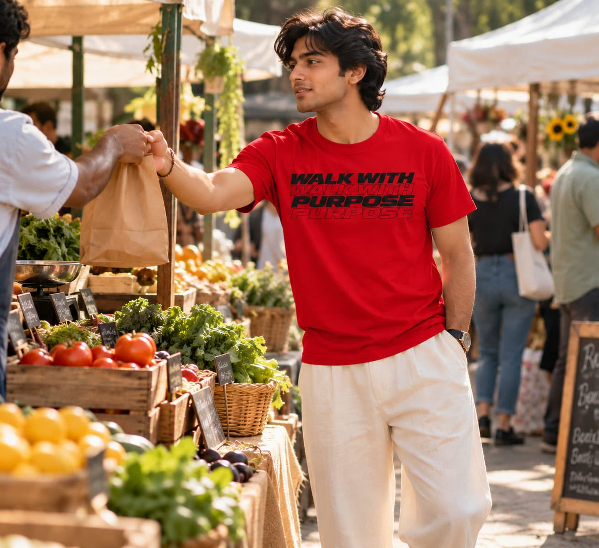 MENS RED ROUNDNECK T-SHIRT