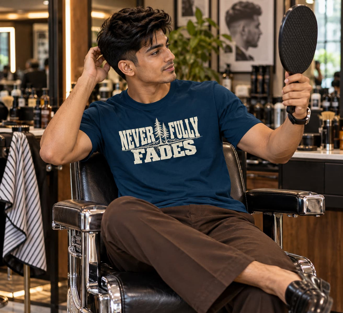 MENS NAVY BLUE ROUNDNECK T-SHIRT