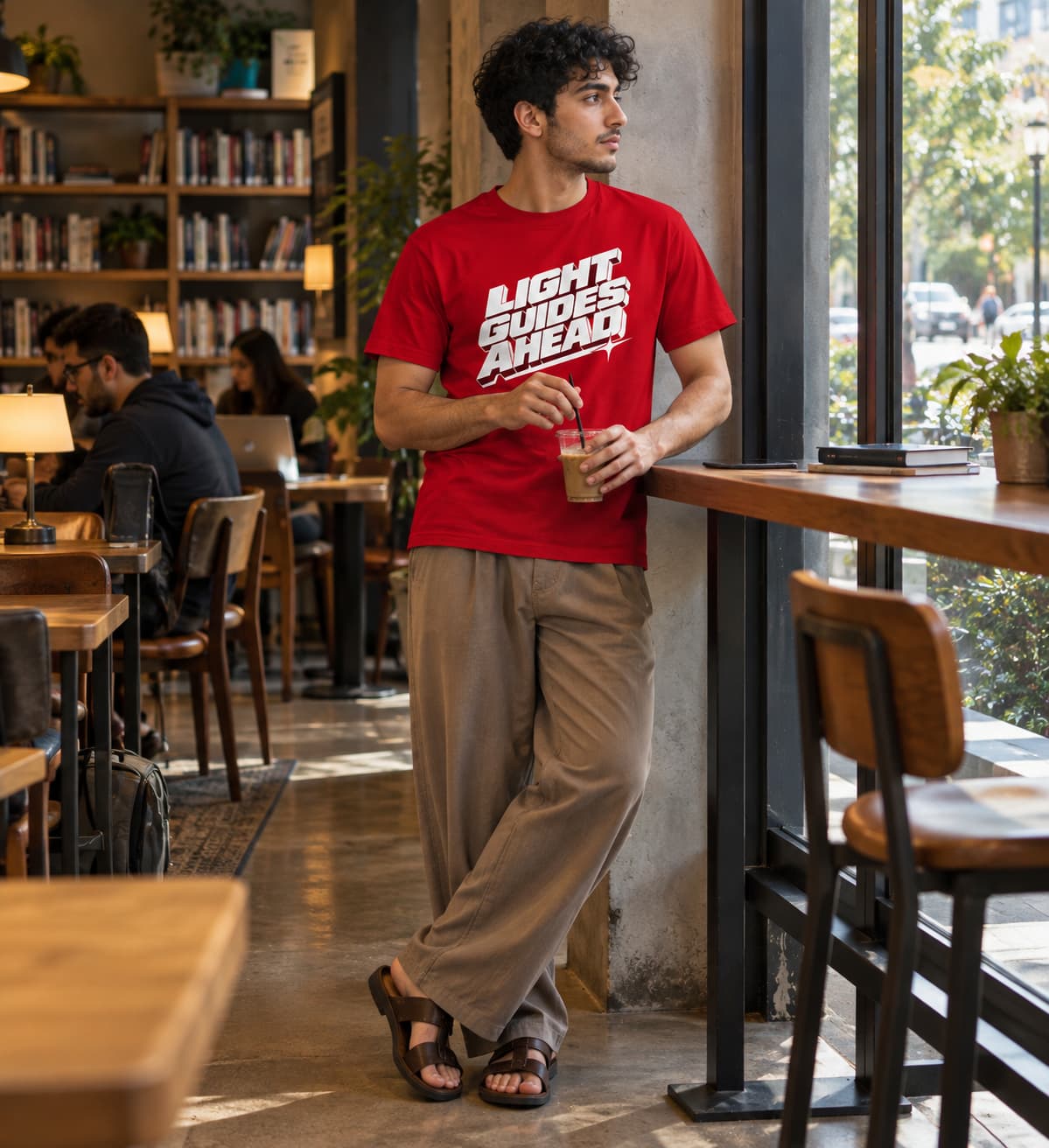 MENS RED ROUNDNECK T-SHIRT