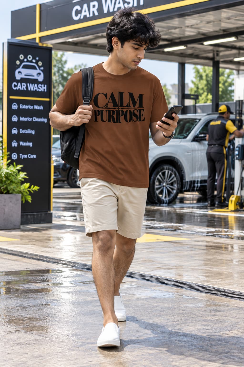 MENS COFFEE BROWN ROUNDNECK T-SHIRT