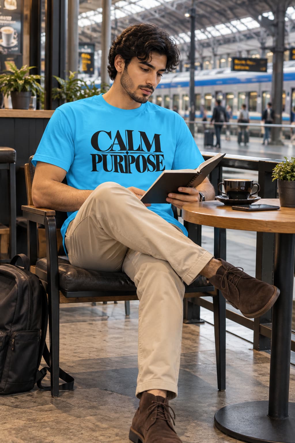 MENS SKY BLUE ROUNDNECK T-SHIRT