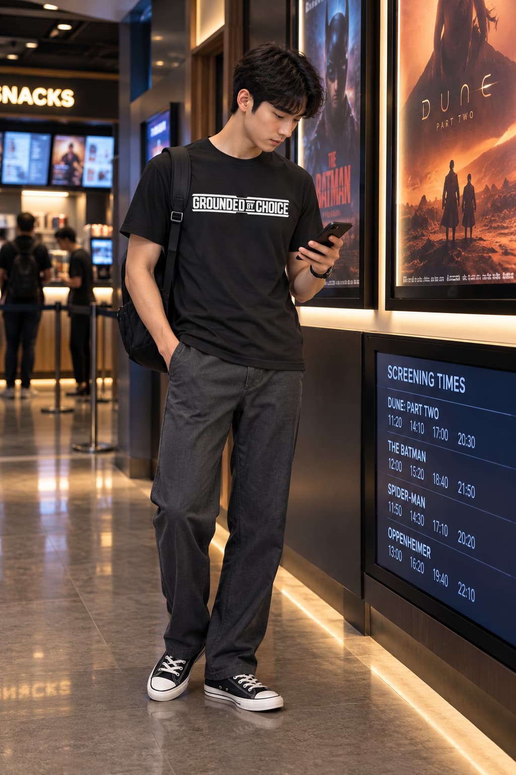 MENS BLACK ROUNDNECK T-SHIRT