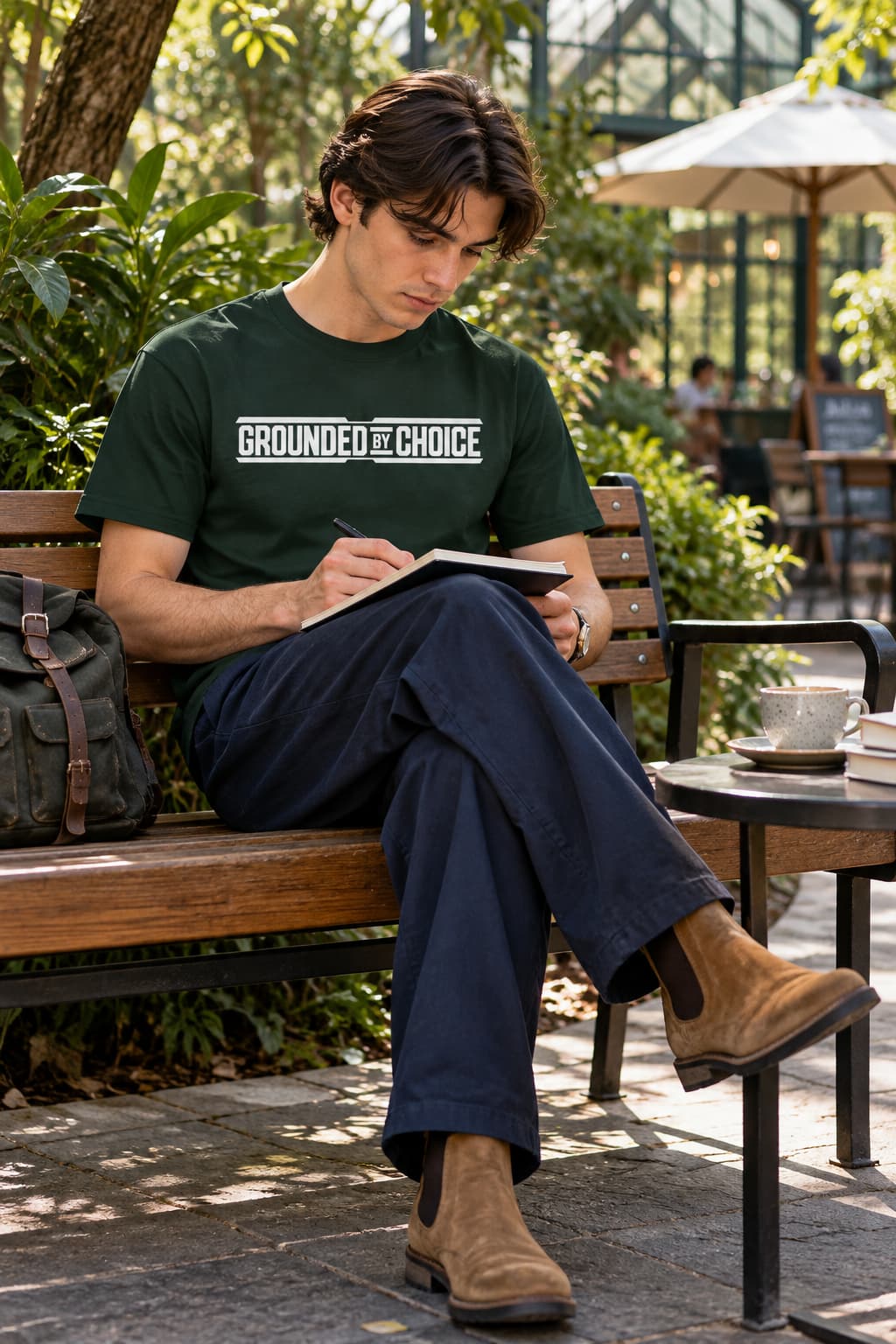 MENS OLIVE GREEN ROUNDNECK T-SHIRT