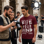 Men's Maroon Round Neck T-shirt