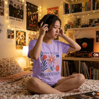 Women's Iris Lavender Round Neck T-shirts