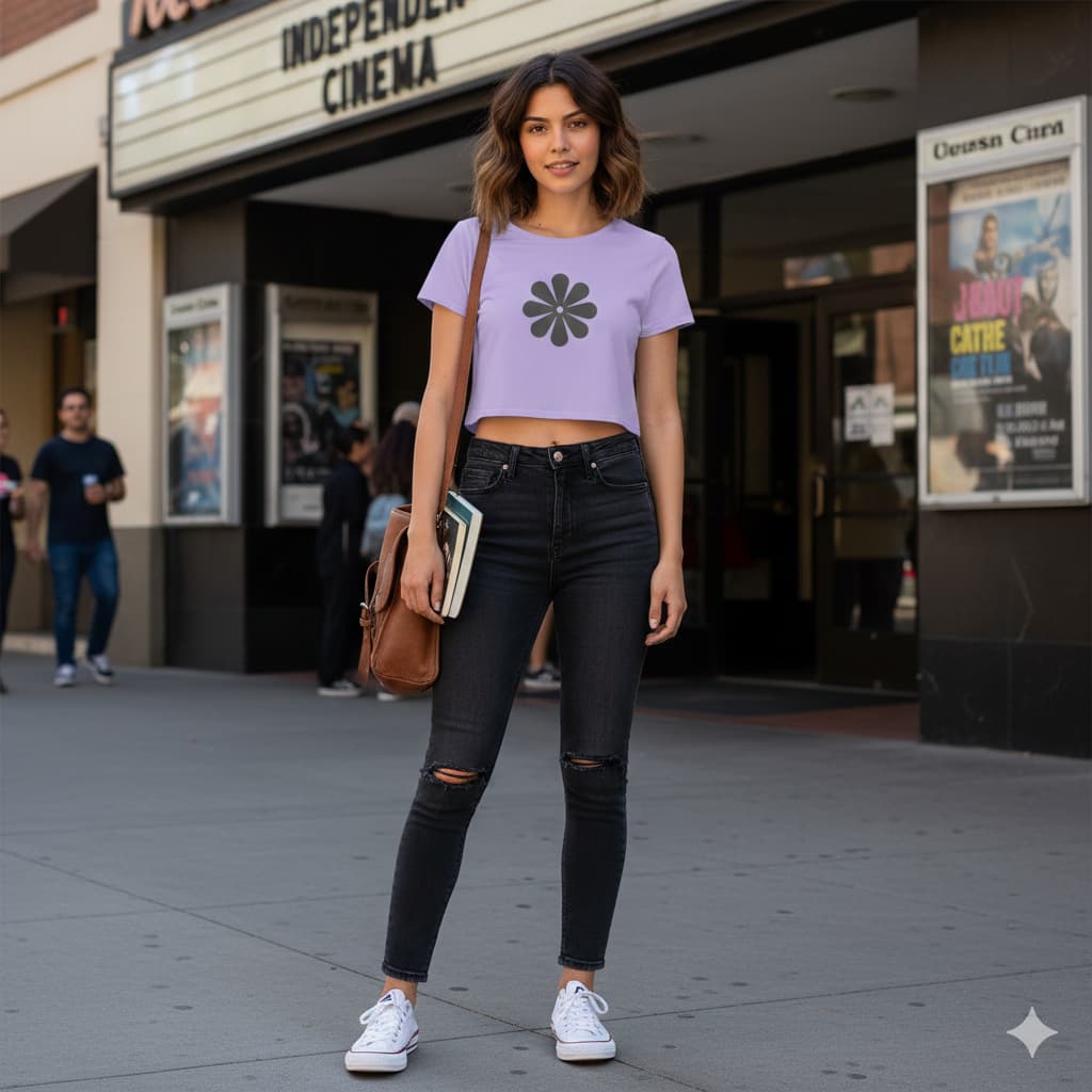 WOMENS IRIS LAVENDER CROP TOP