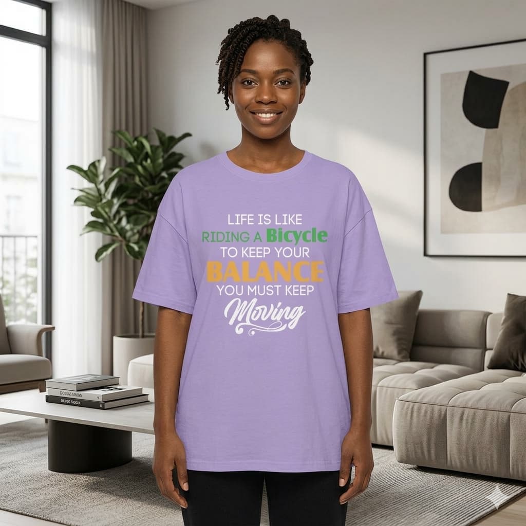 WOMENS IRIS LAVENDER OVERSIZED ROUNDNECK T-SHIRT