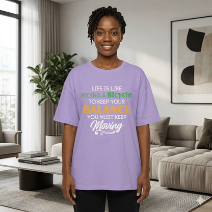 WOMENS IRIS LAVENDER OVERSIZED ROUNDNECK T-SHIRT