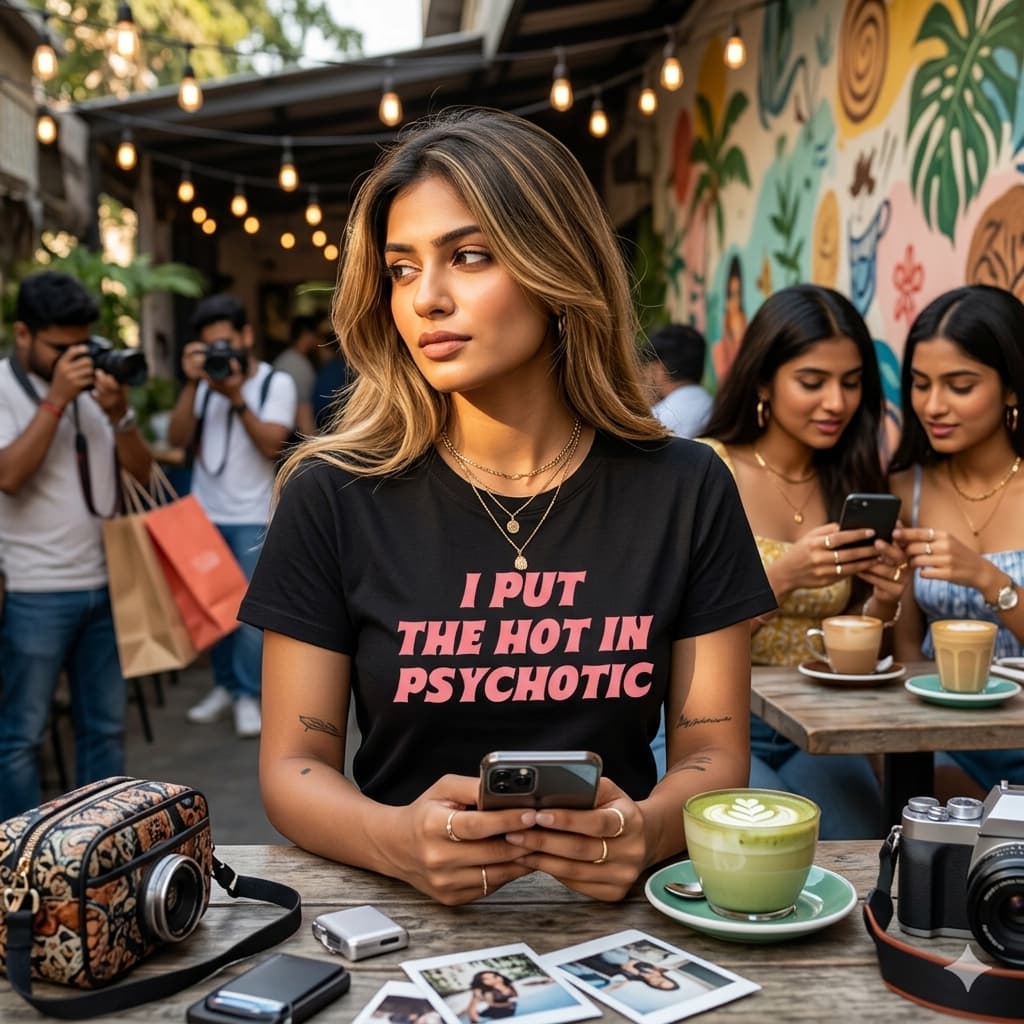 Women's Black Round Neck T-shirt