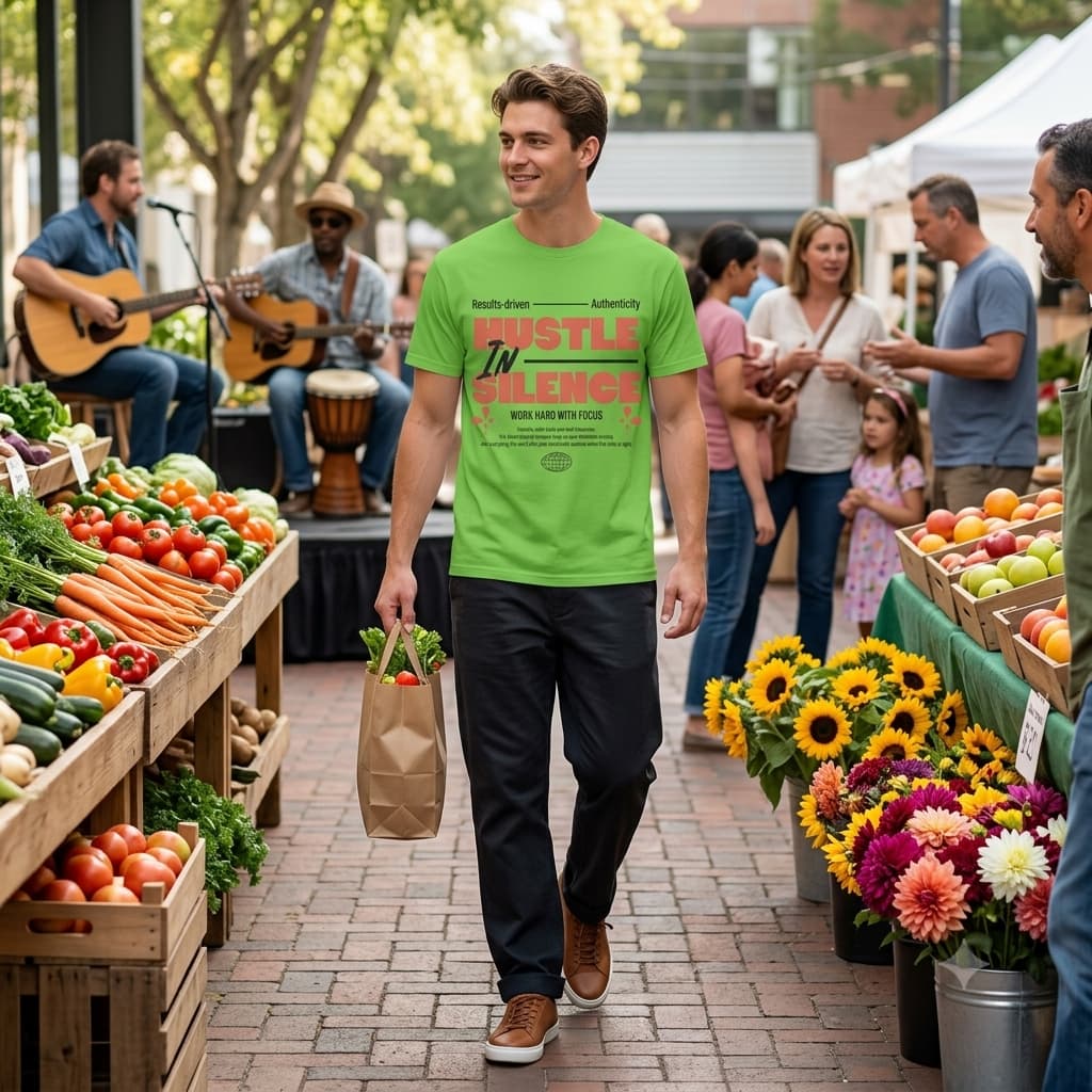 Men's Liril Green Round Neck T-shirts