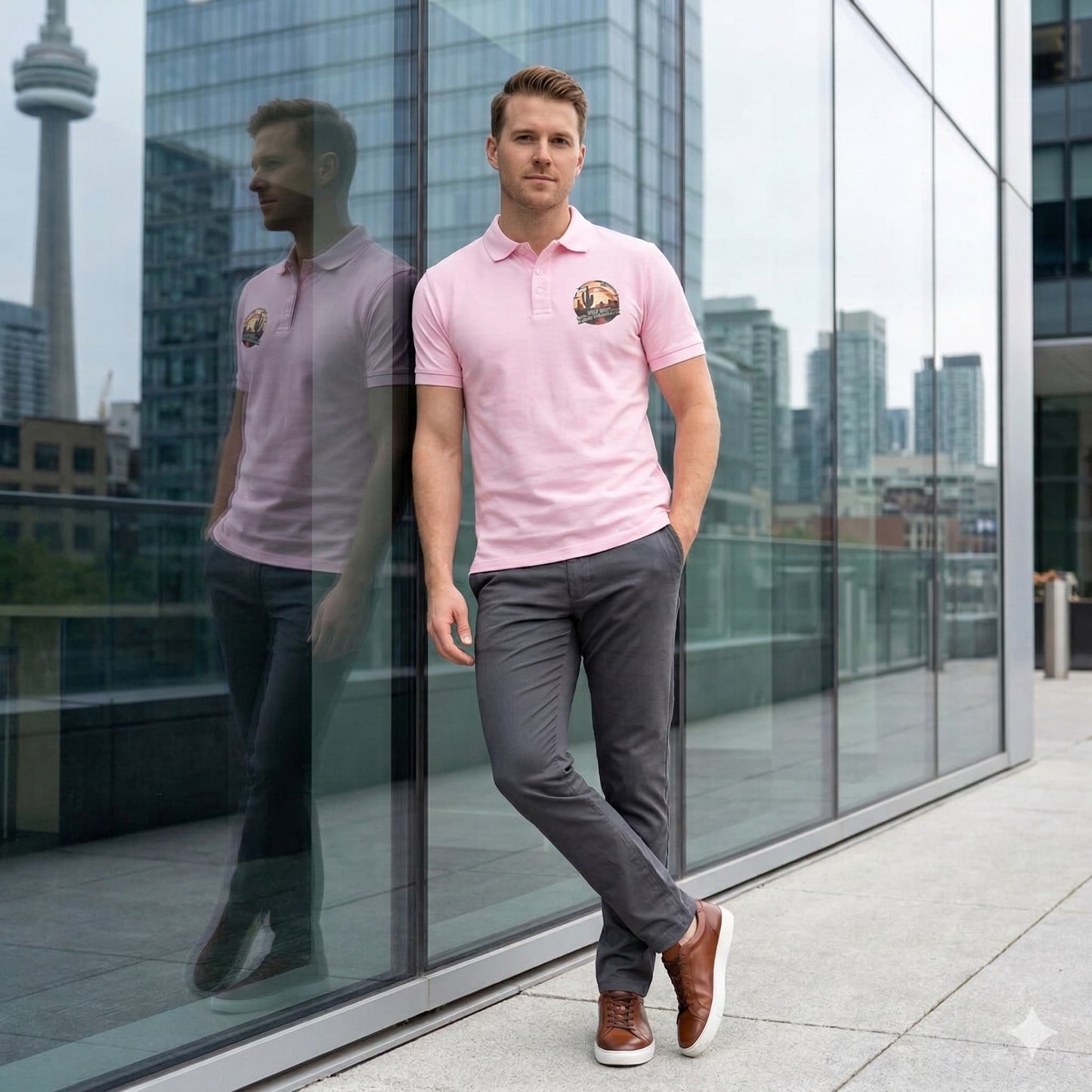 Men's Light Pink Polo T-shirts