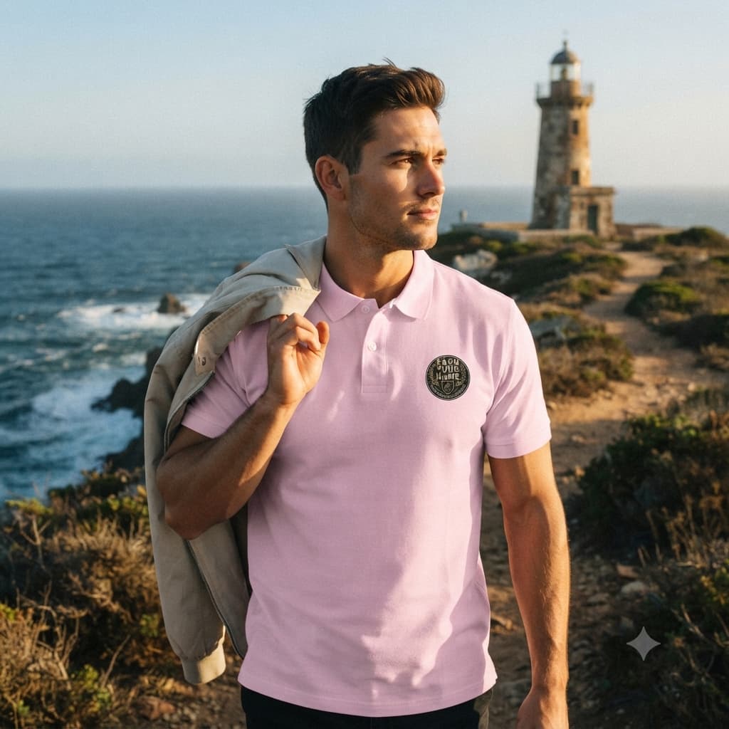 Men's Light Pink Polo T-shirt