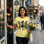 Women's Butter Yellow Round Neck T-shirt