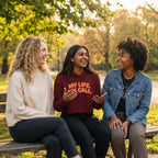 Women's Maroon Crop Hoodies