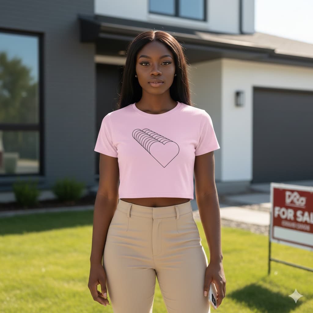 WOMENS LIGHT PINK CROP TOP