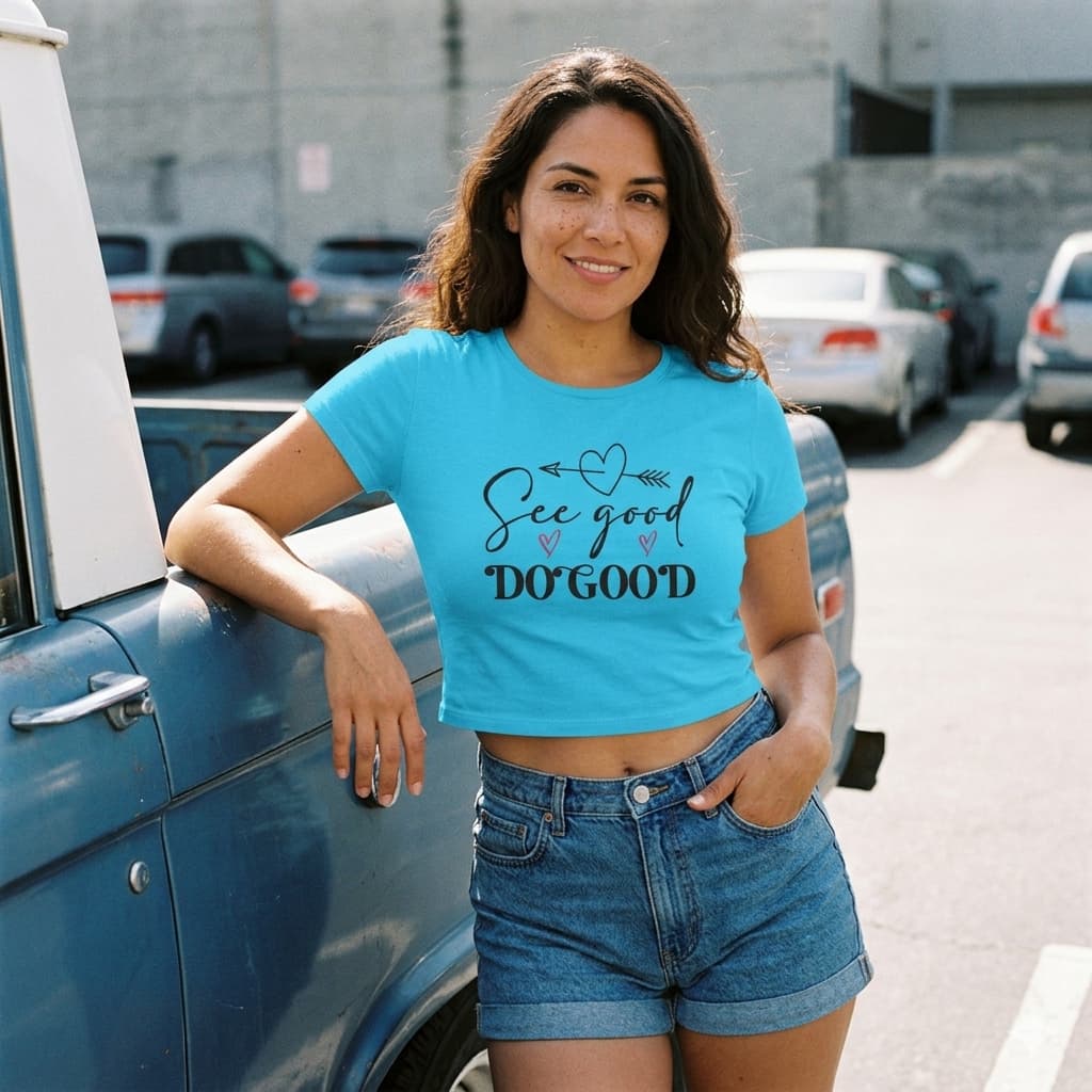 WOMENS SKY BLUE CROP TOP