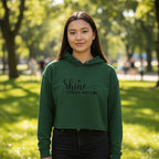 WOMENS OLIVE GREEN CROP HOODIES