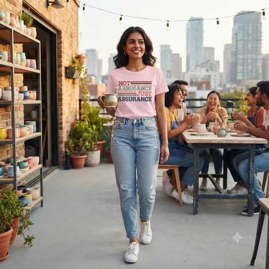 Women's Light Pink Round Neck T-shirt