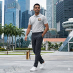 Men's Melange Grey Polo T-shirts