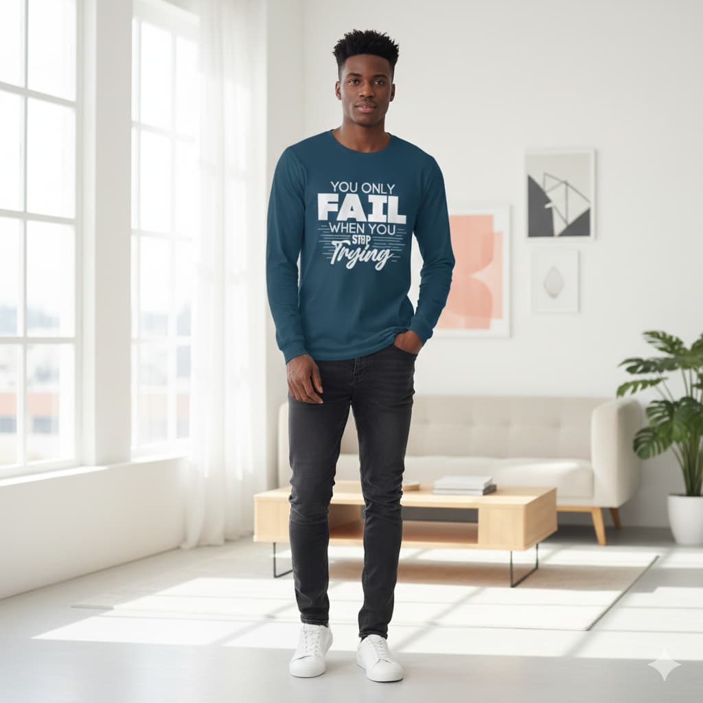 MENS NAVY BLUE ROUNDECK F/S T-SHIRT
