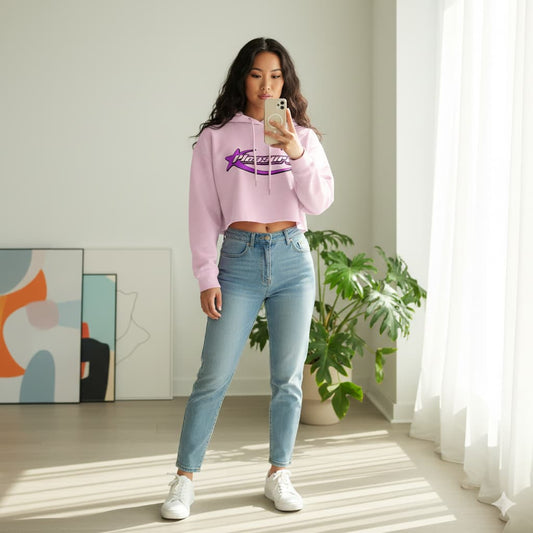 WOMENS LIGHT PINK CROP HOODIES