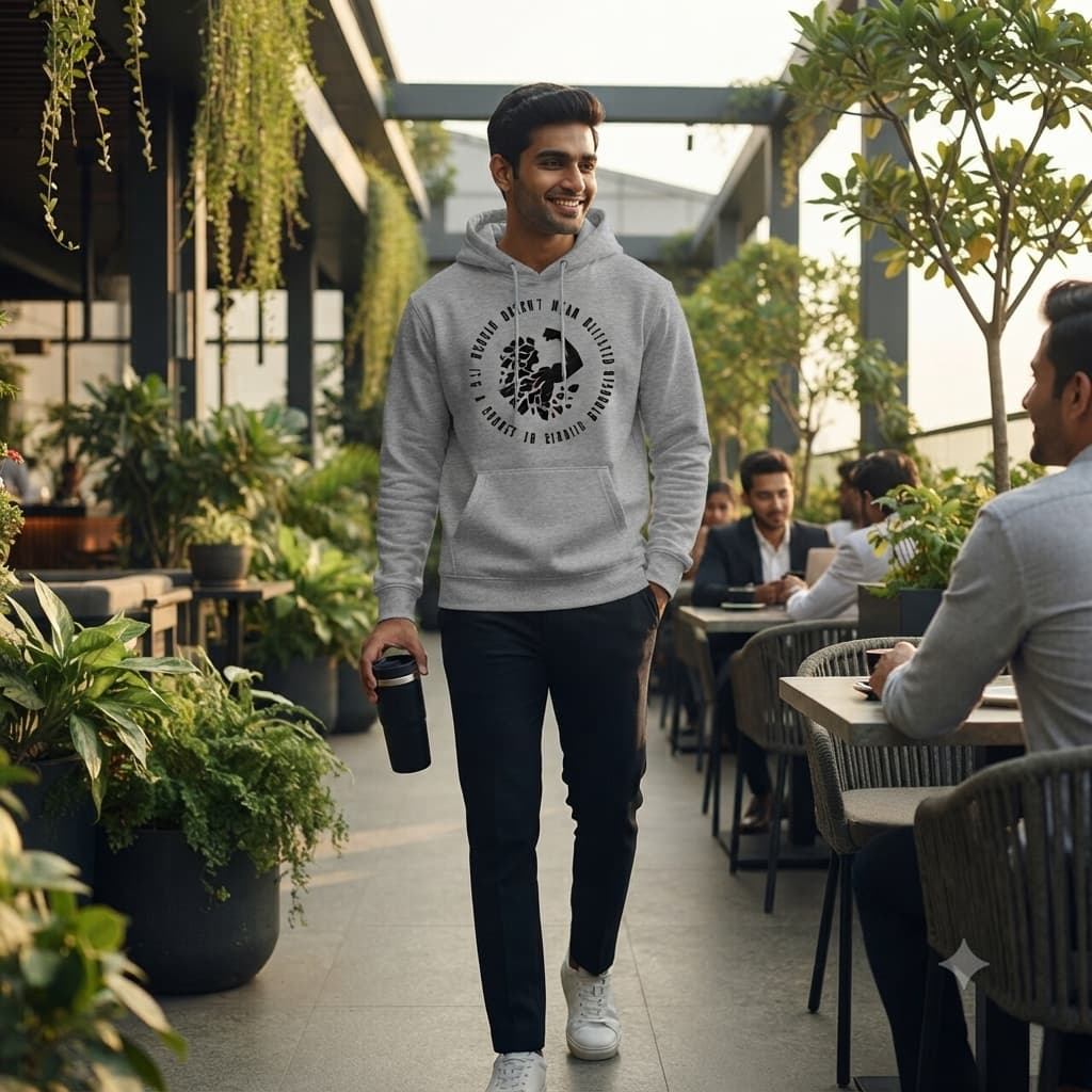 Men's Melange Grey Hoodies