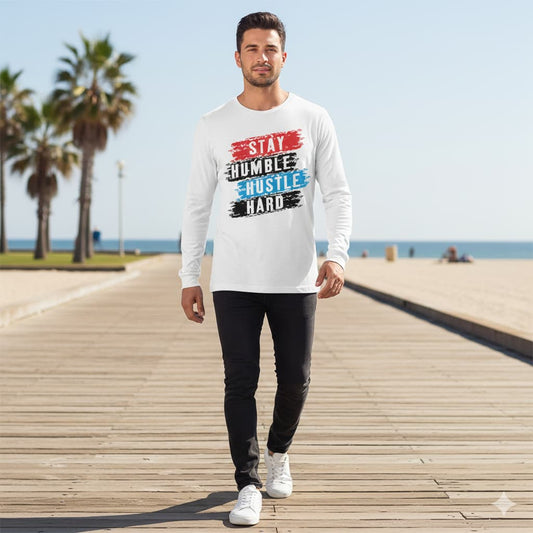 Men's White Full Sleeve Round Neck T-shirts