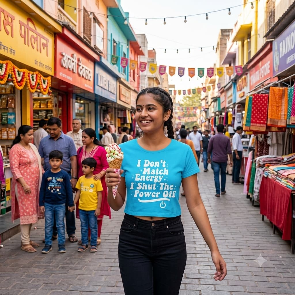 Karavirs® Closed Sky Blue crop top for women India