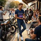 Men's Navy Blue V Neck T-shirt