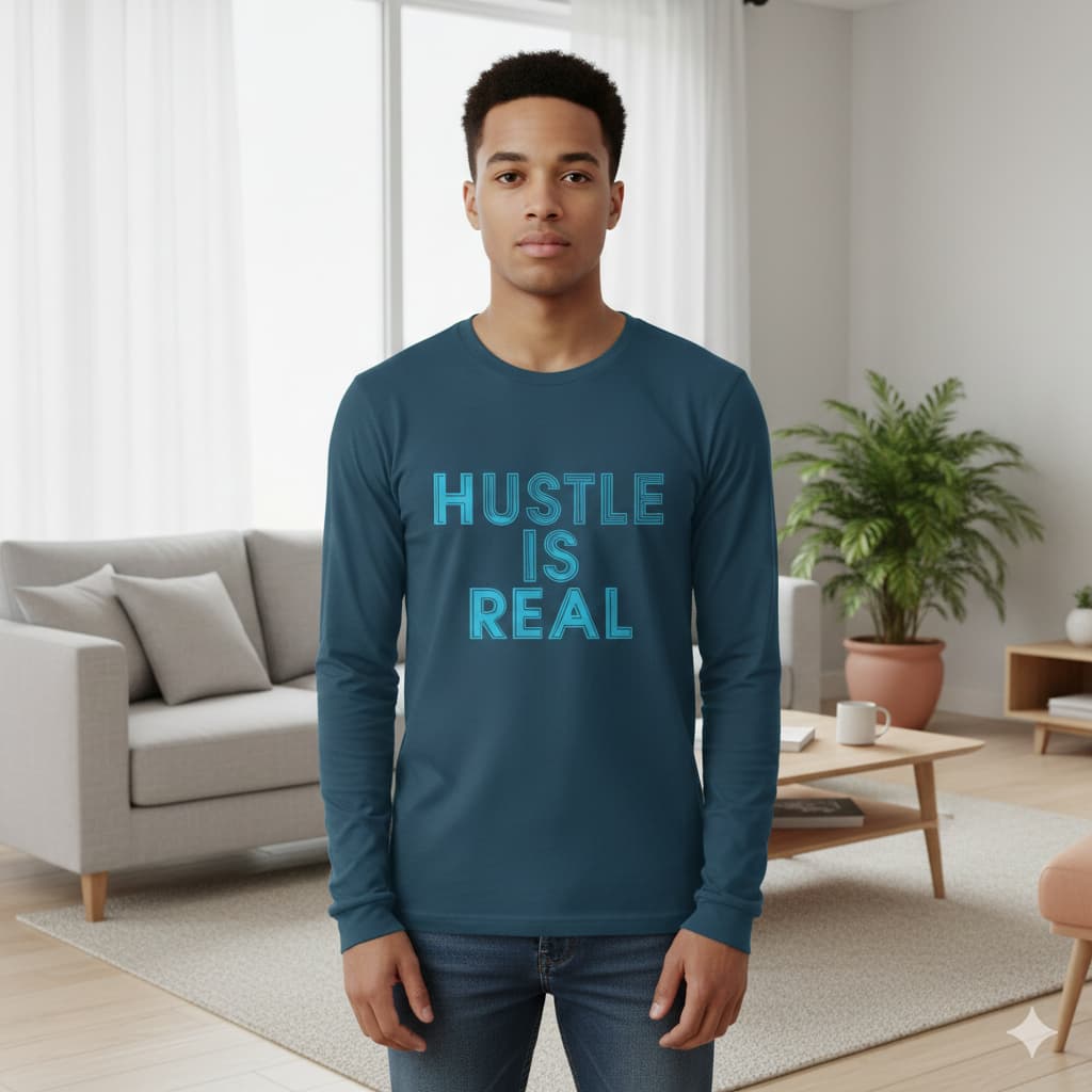 MENS NAVY BLUE ROUNDECK F/S T-SHIRT