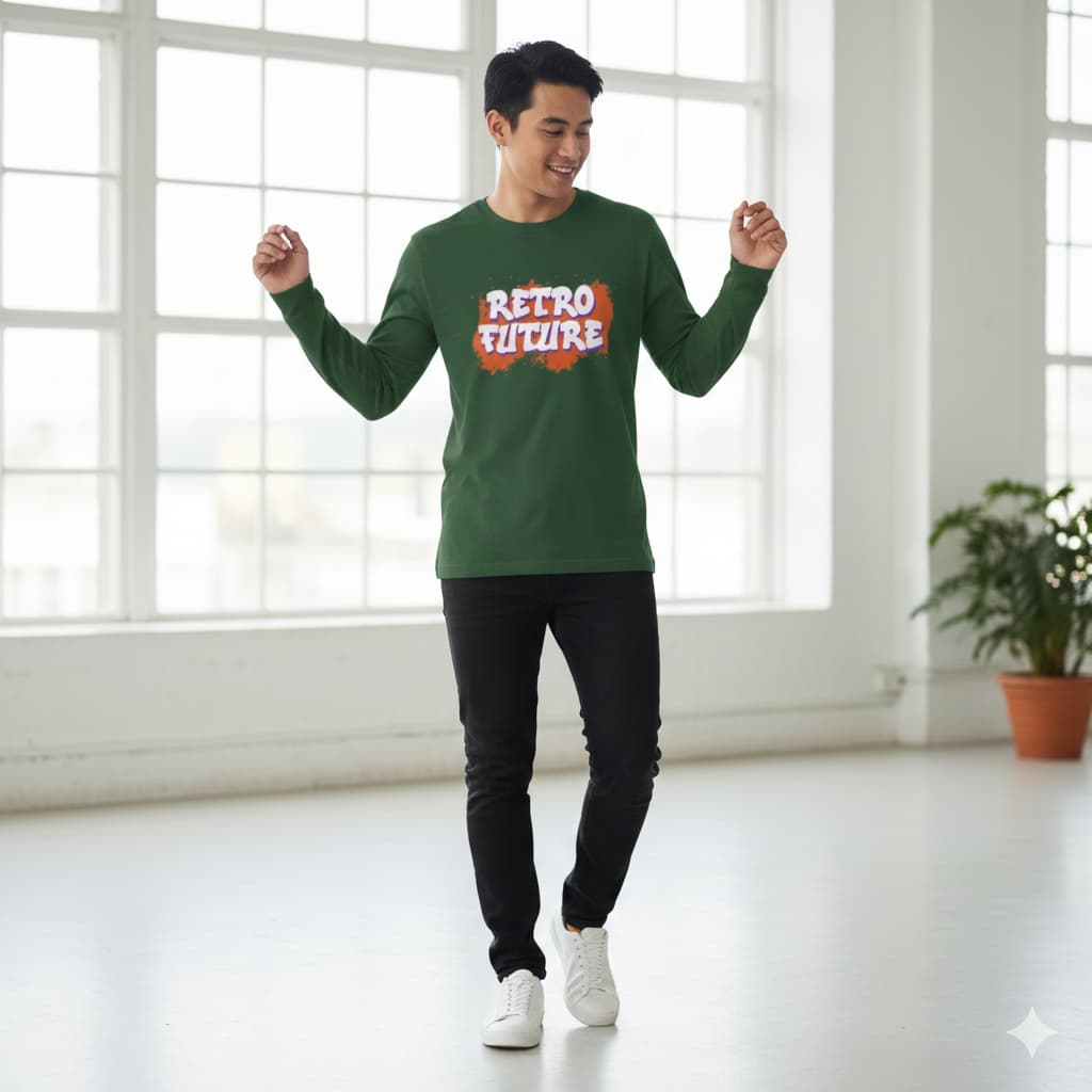 MENS OLIVE GREEN ROUNDECK F/S T-SHIRT