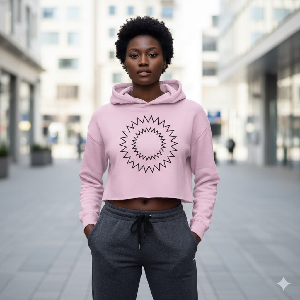 WOMENS LIGHT PINK CROP HOODIES