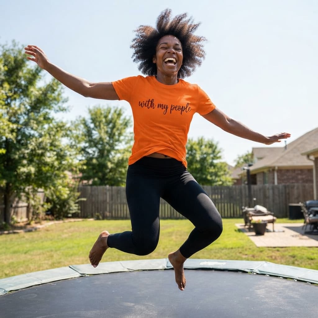 Women's Orange Round Neck T-shirt