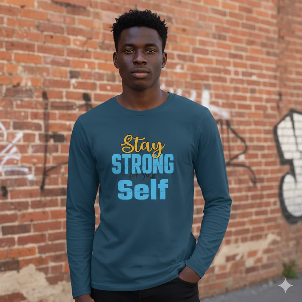 MENS NAVY BLUE ROUNDNECK F/S T-SHIRT