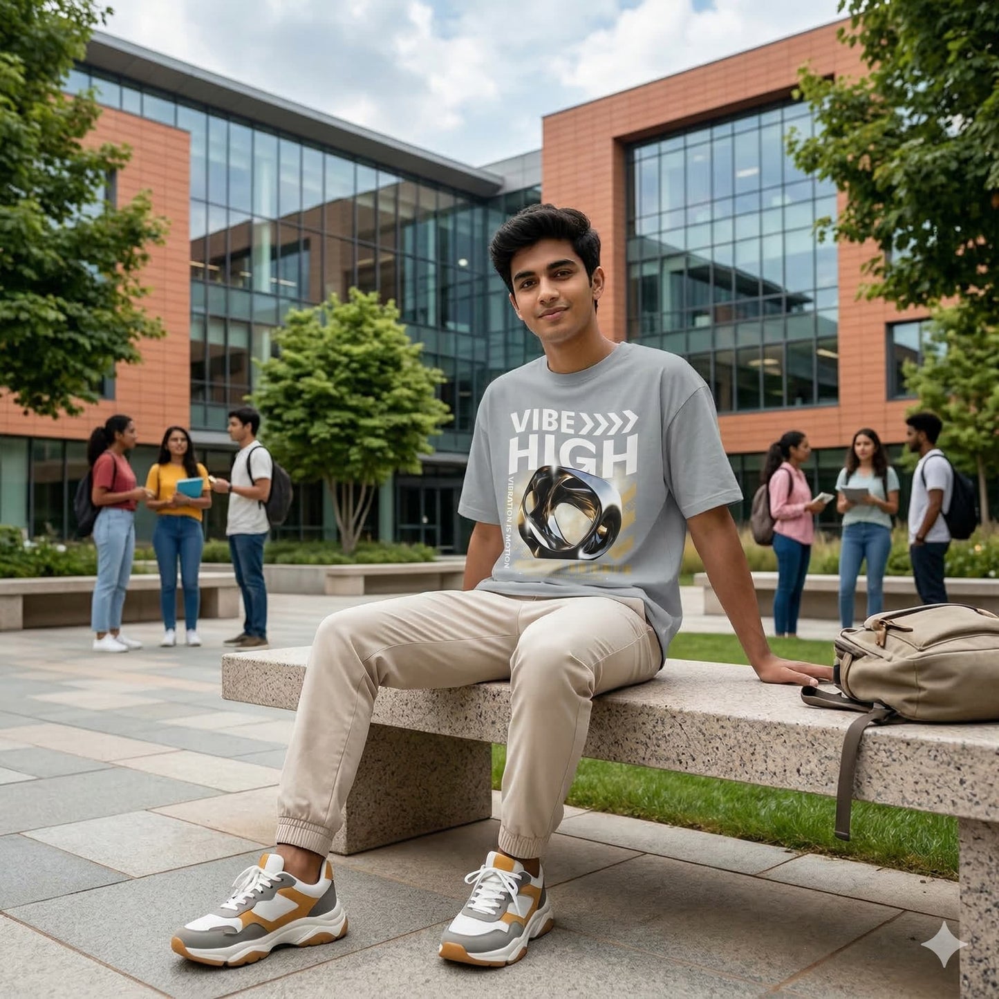 Men's Silver Frost Oversized Round Neck T-shirts