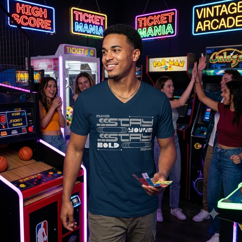 Men's Navy Blue V-Neck T-shirt