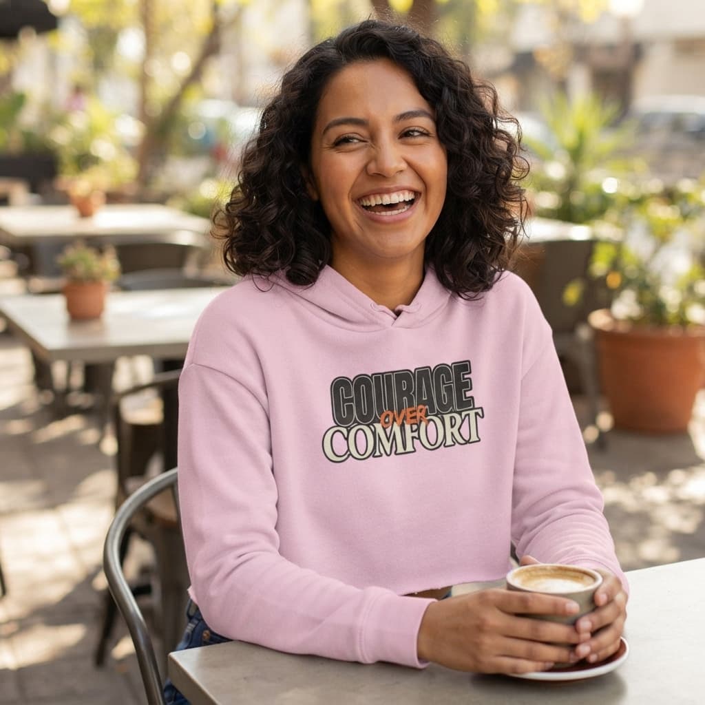 Women's Light Pink Crop Hoodies