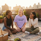 Women's Iris Lavender Oversized Round Neck T-shirt