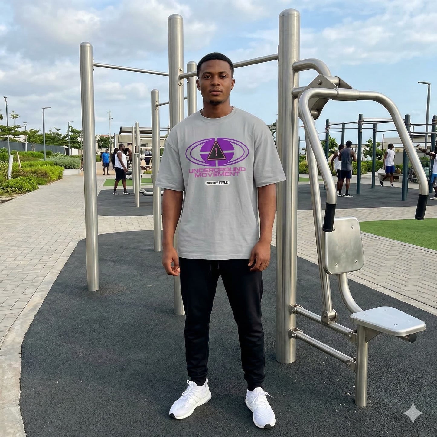 Men's Silver Frost Oversized Round Neck T-shirt