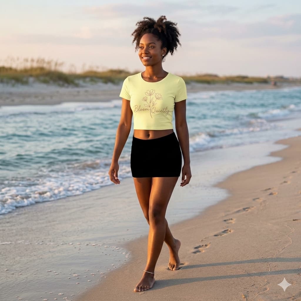 WOMENS BUTTER YELLOW CROP TOP