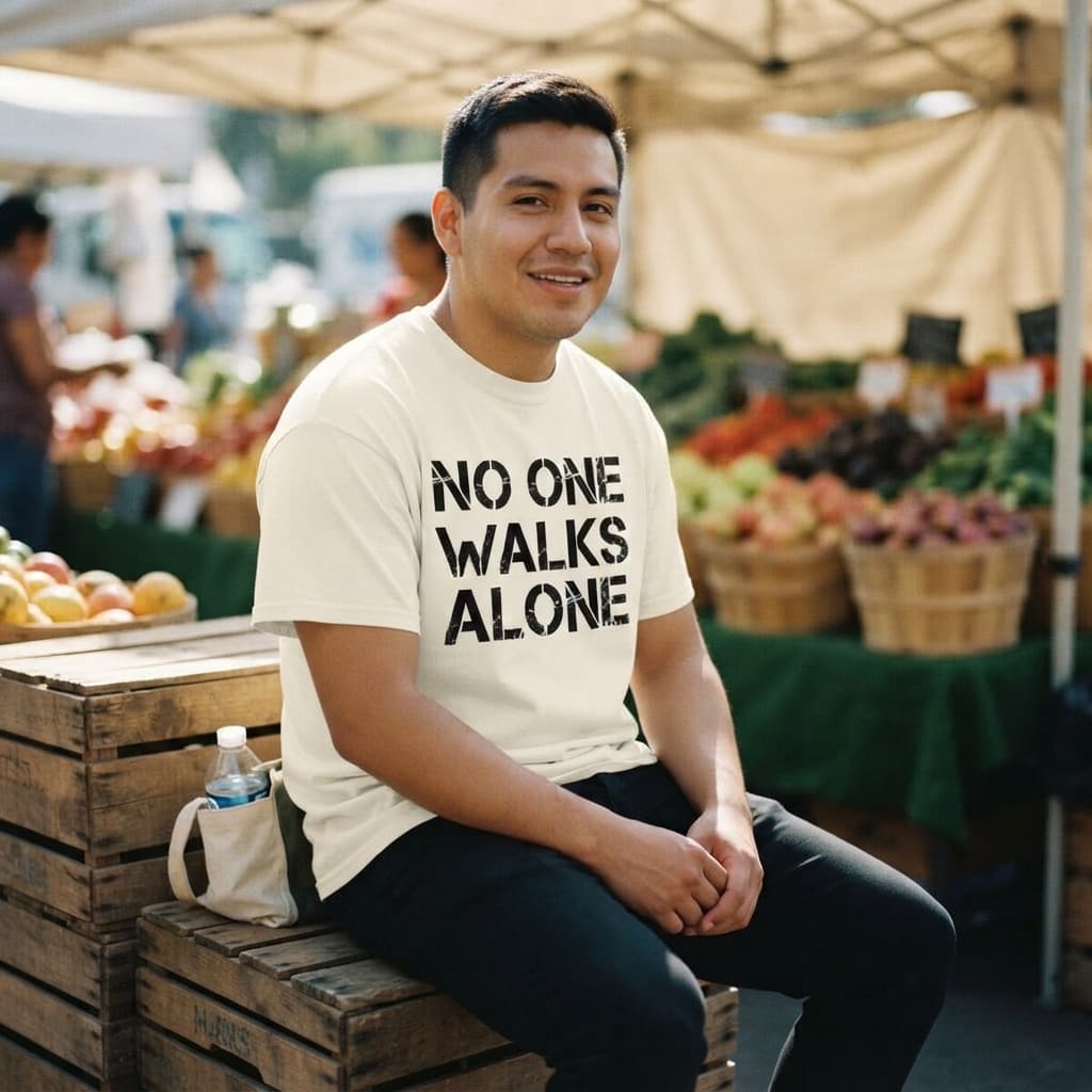 karavirs™ No One Walks Alone — Off-White Oversized Tee