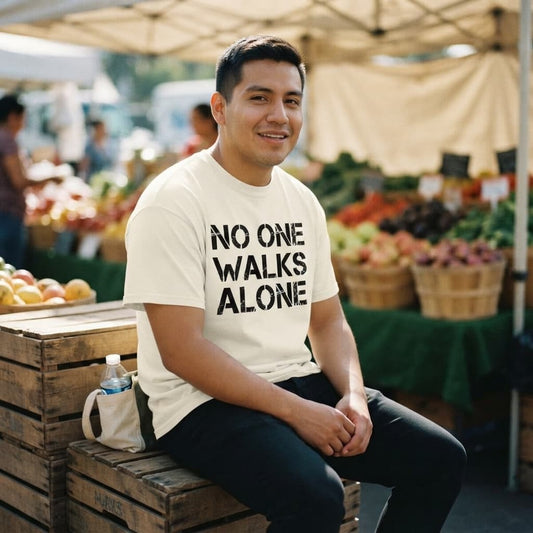 karavirs™ No One Walks Alone — Off-White Oversized Tee