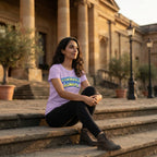 Women's Iris Lavender Round Neck T-shirt