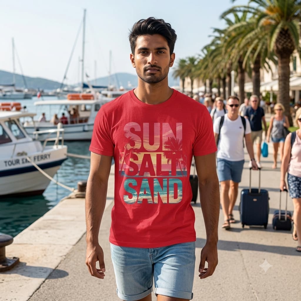 Men's Red Round Neck T-shirts