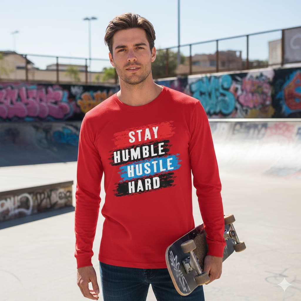 Men's Red Full Sleeve Round Neck T-shirts